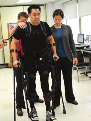 At Mount Sinai Hospital, in New York City, Robert Woo uses the Ekso to walk again.