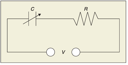 Equivalent circuit for a capacitive sensor.